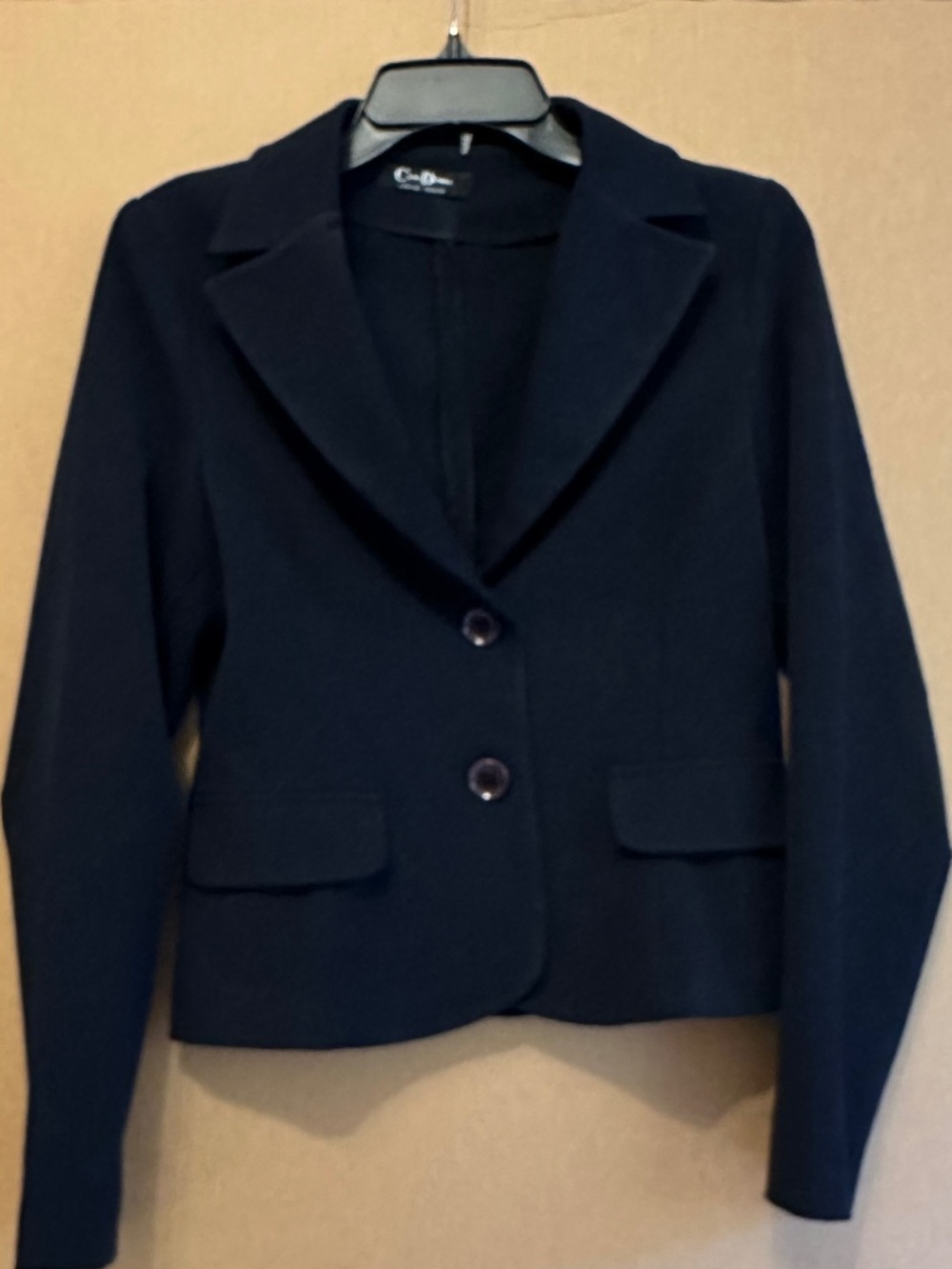 Club Donna Navy Blue Fitted 2-Button Stretch Blazer Jacket - Size USA 28 / S